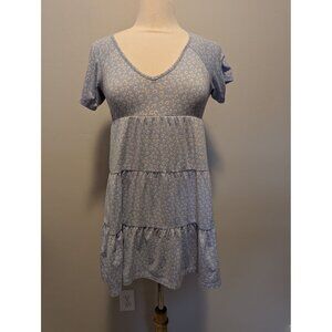 Sky and Sparrow Ditsy Tier Blue Babydoll Small Dress